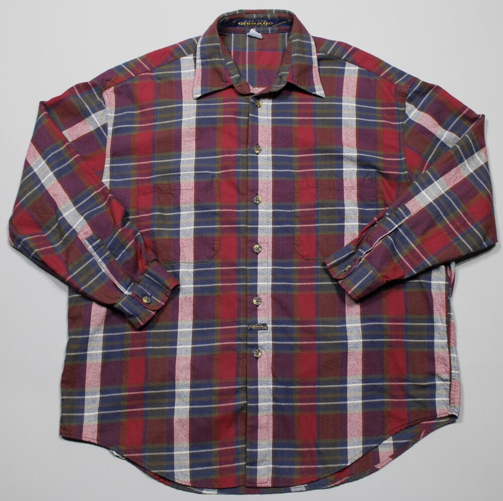 Marithe Francois Girbaud Long Sleeve Button Shirt Mens Medium Plaid Flannel